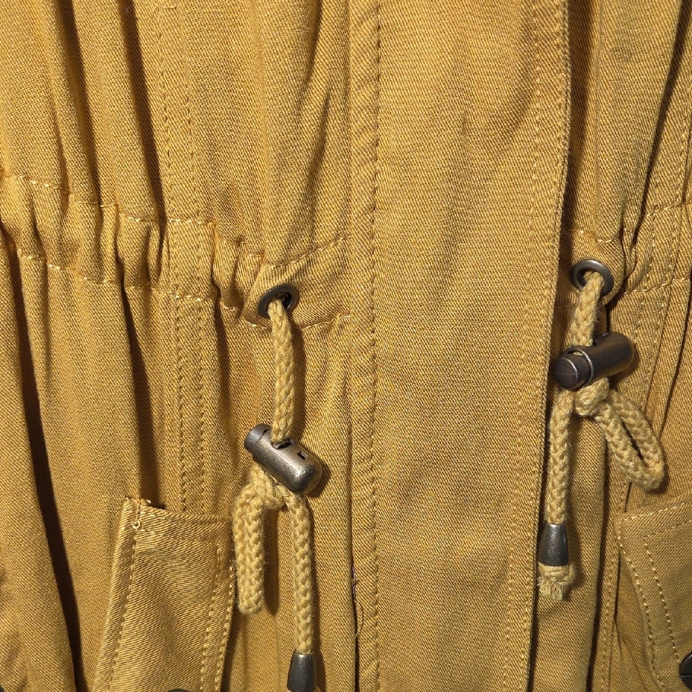 Ashley By 26 International Mustard Yellow Drawstring Utility Vest - Picture 3 of 4